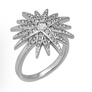Swarovski Balthus Rhodium Plated Clear Crystal Pavé Star
